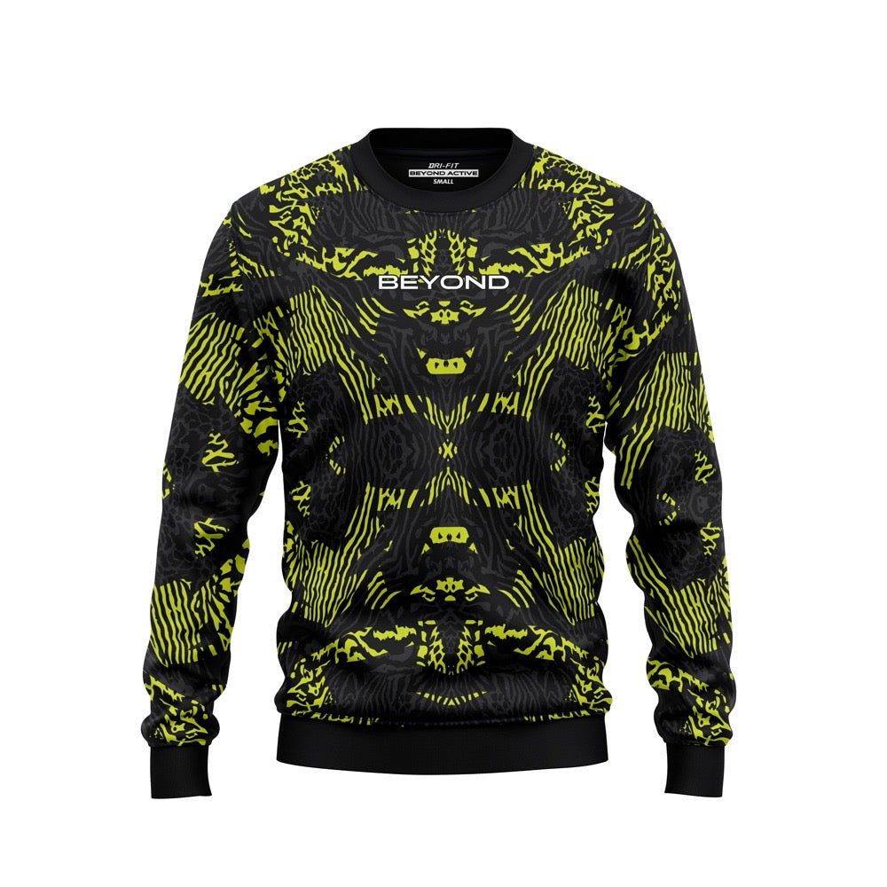 BEYOND SWEATSHIRT - YELLOW TRIBAL STRIPE