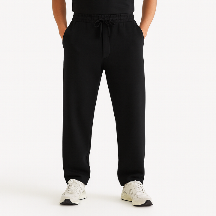 ALL BLACK RELAXED FIT TERRY BOTTOM
