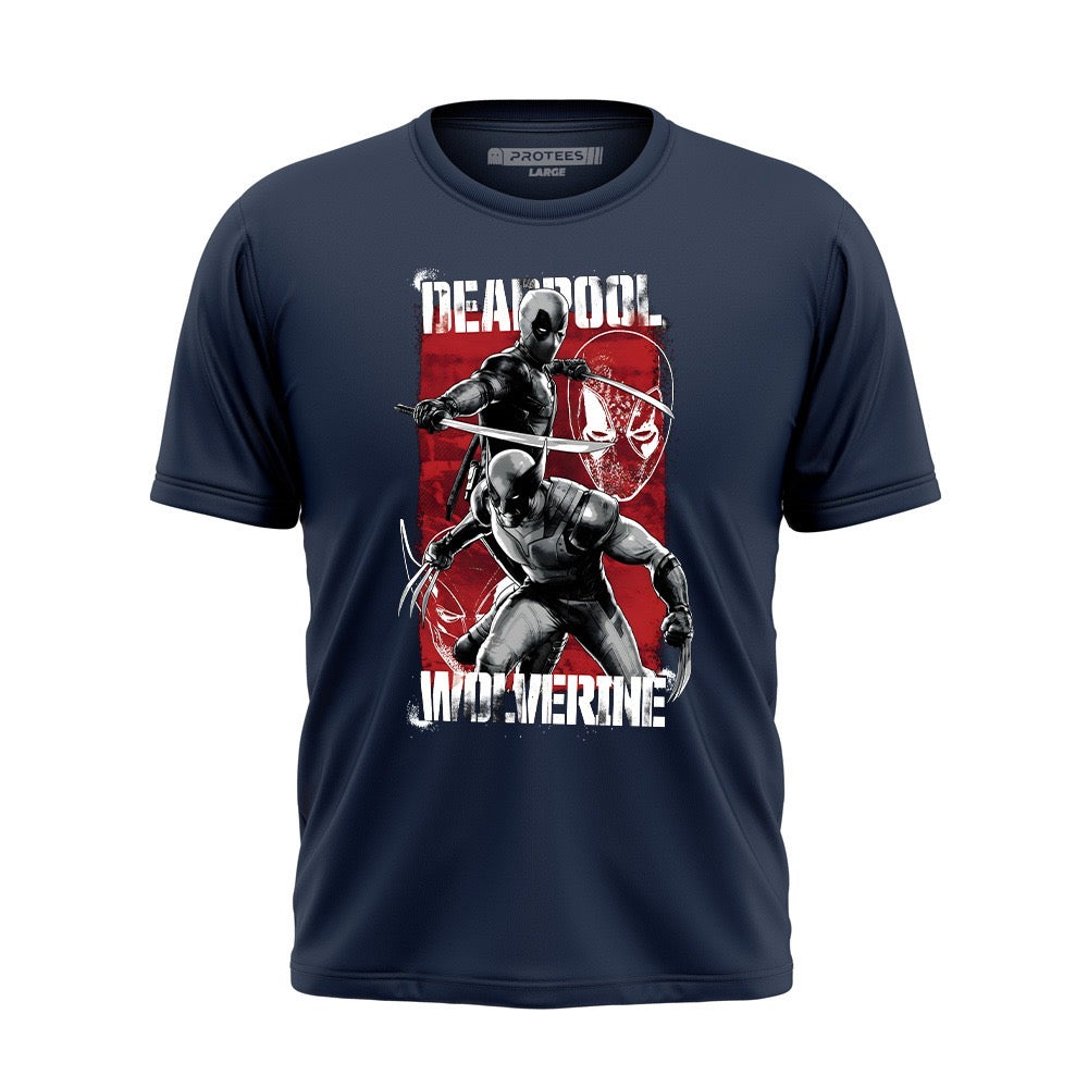 DTF - DEADPOOL & WOLVERINE FIGHTING TEE DTF062