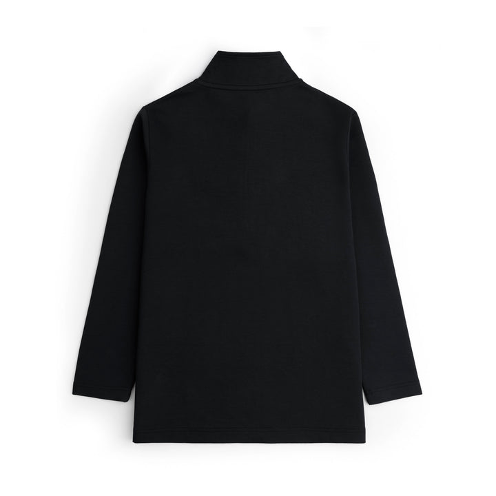 BLACK HALF ZIPPER MOCK NECK
