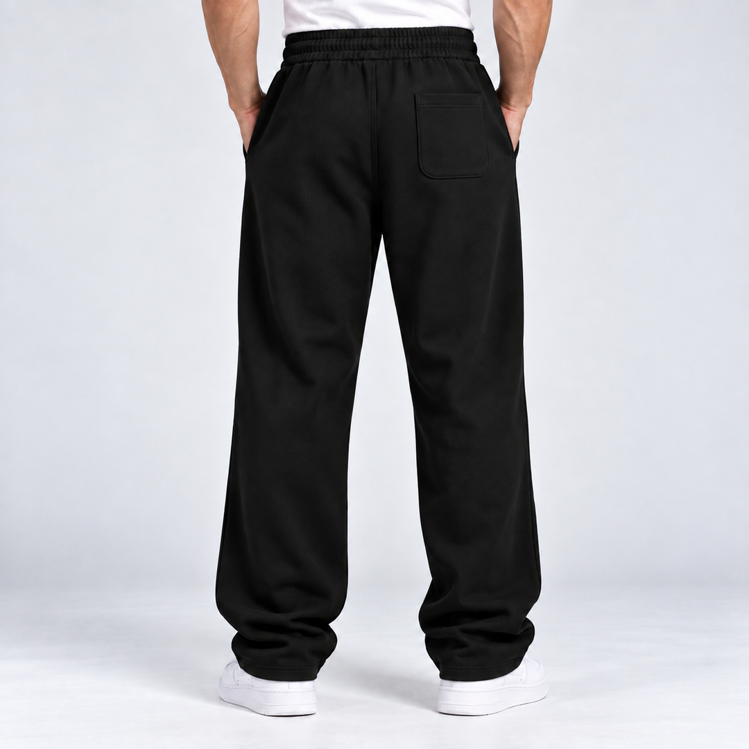 ALL BLACK RELAXED FIT TERRY BOTTOM