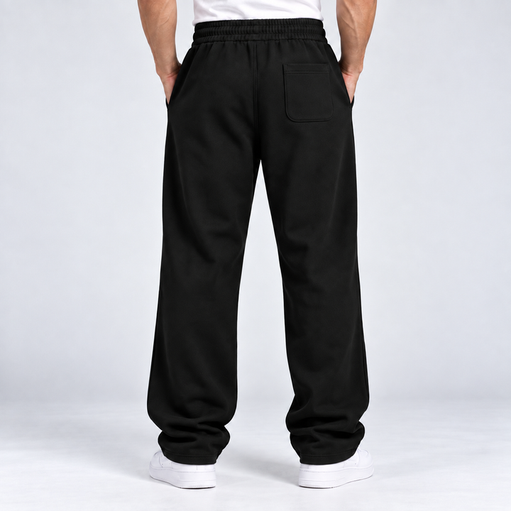 ALL BLACK RELAXED FIT TERRY BOTTOM