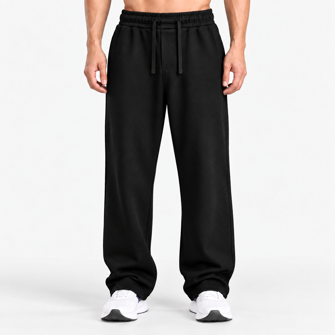 ALL BLACK RELAXED FIT TERRY BOTTOM