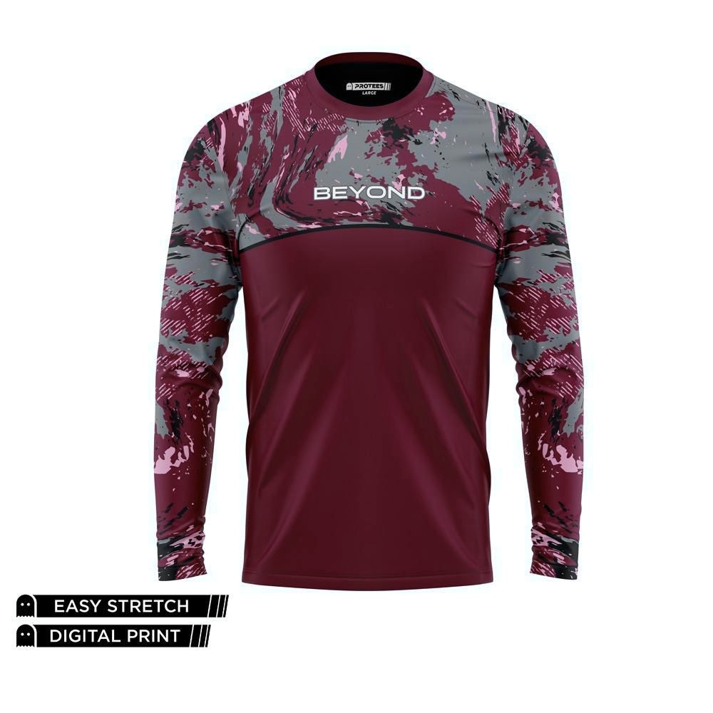 BEYOND - MAROON RUSH CAMO DRY FIT FULL SLEEVES