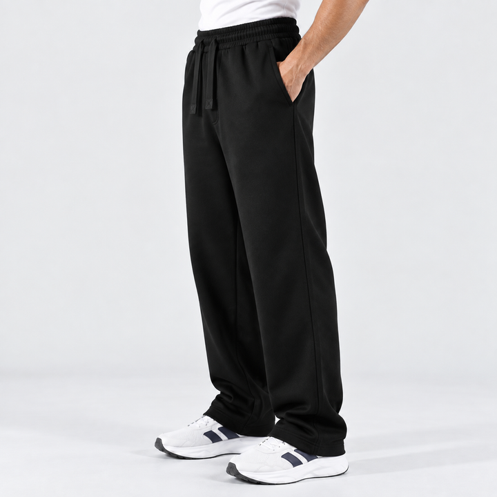 ALL BLACK RELAXED FIT TERRY BOTTOM