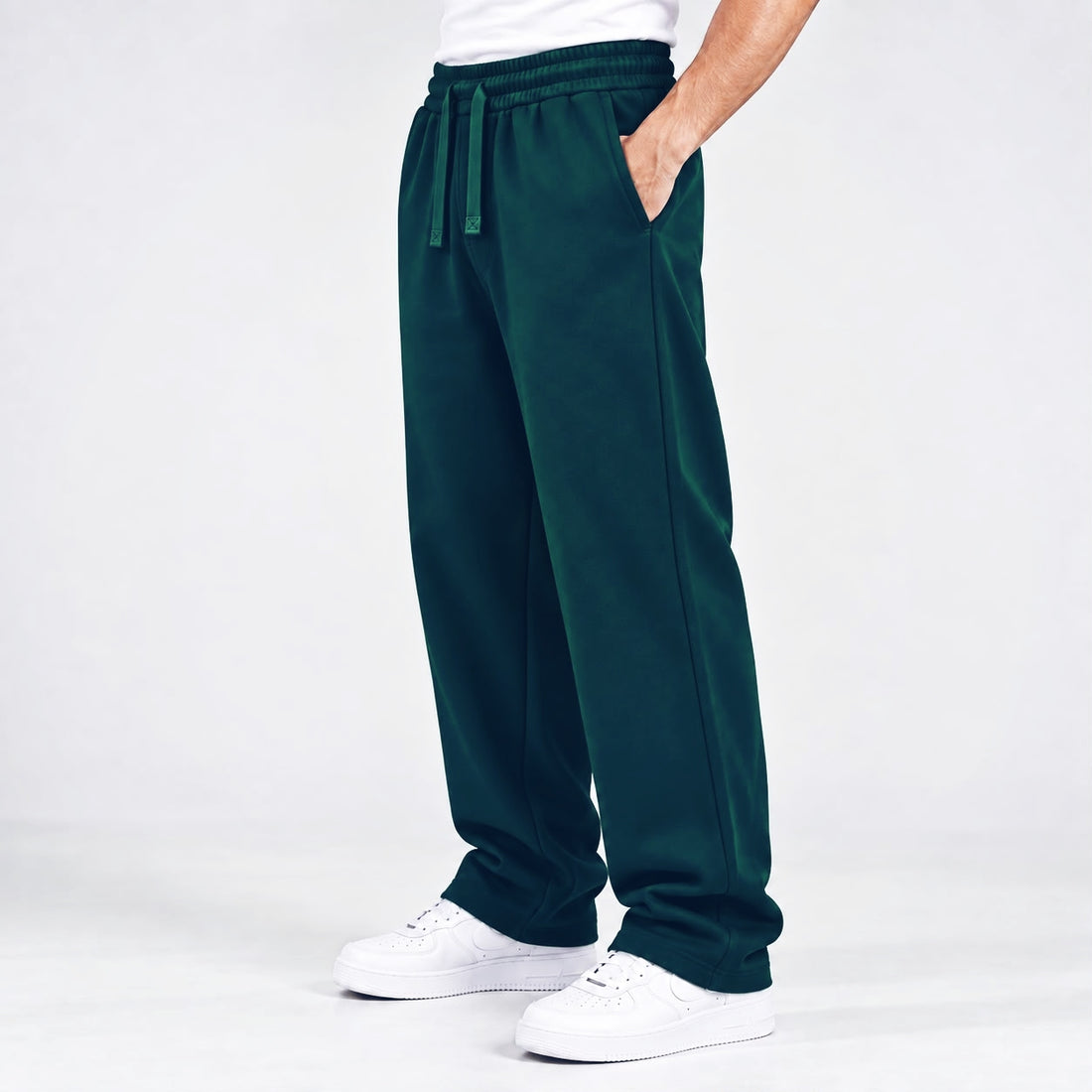 DARK PETROL RELAXED FIT TERRY BOTTOM
