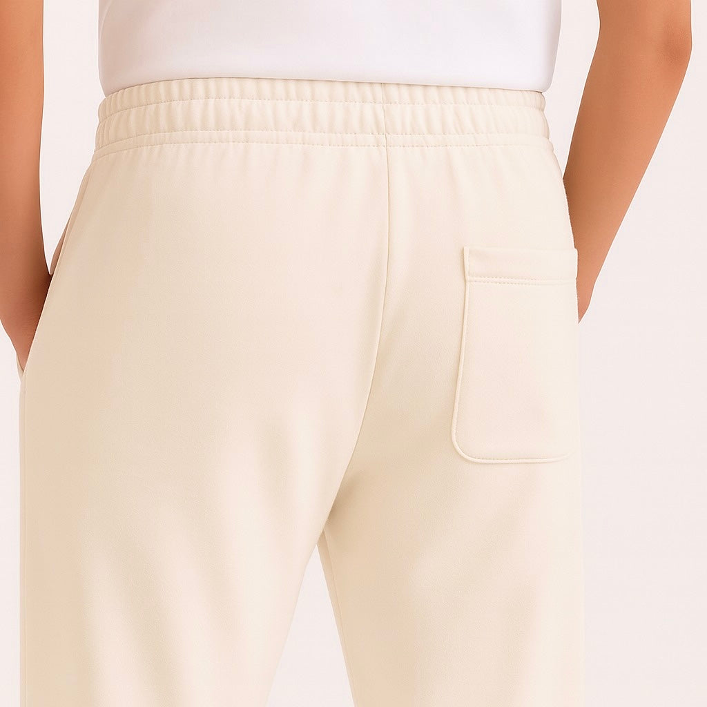 COOL BEIGE RELAXED FIT TERRY BOTTOM