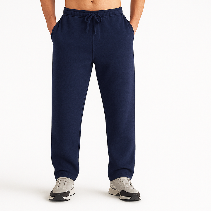 NAVY BLUE RELAXED FIT TERRY BOTTOM
