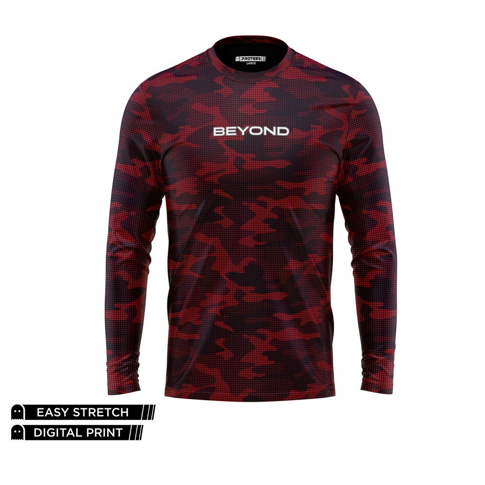 BEYOND - MAROON MAX COOL CAMO DRY FIT FULL SLEEVES