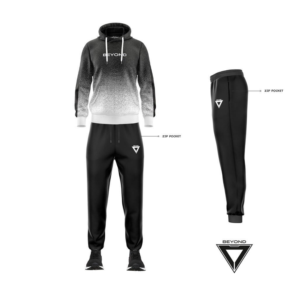 Black and best sale white sweatsuit