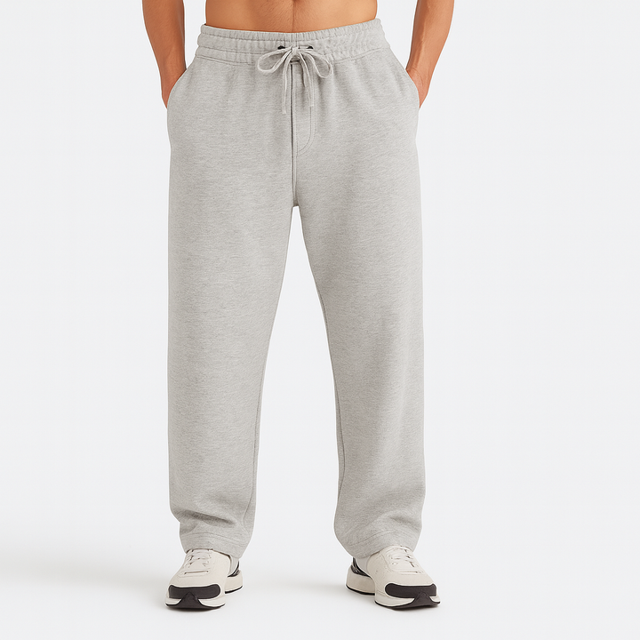 HEATHER GREY RELAXED FIT TERRY BOTTOM