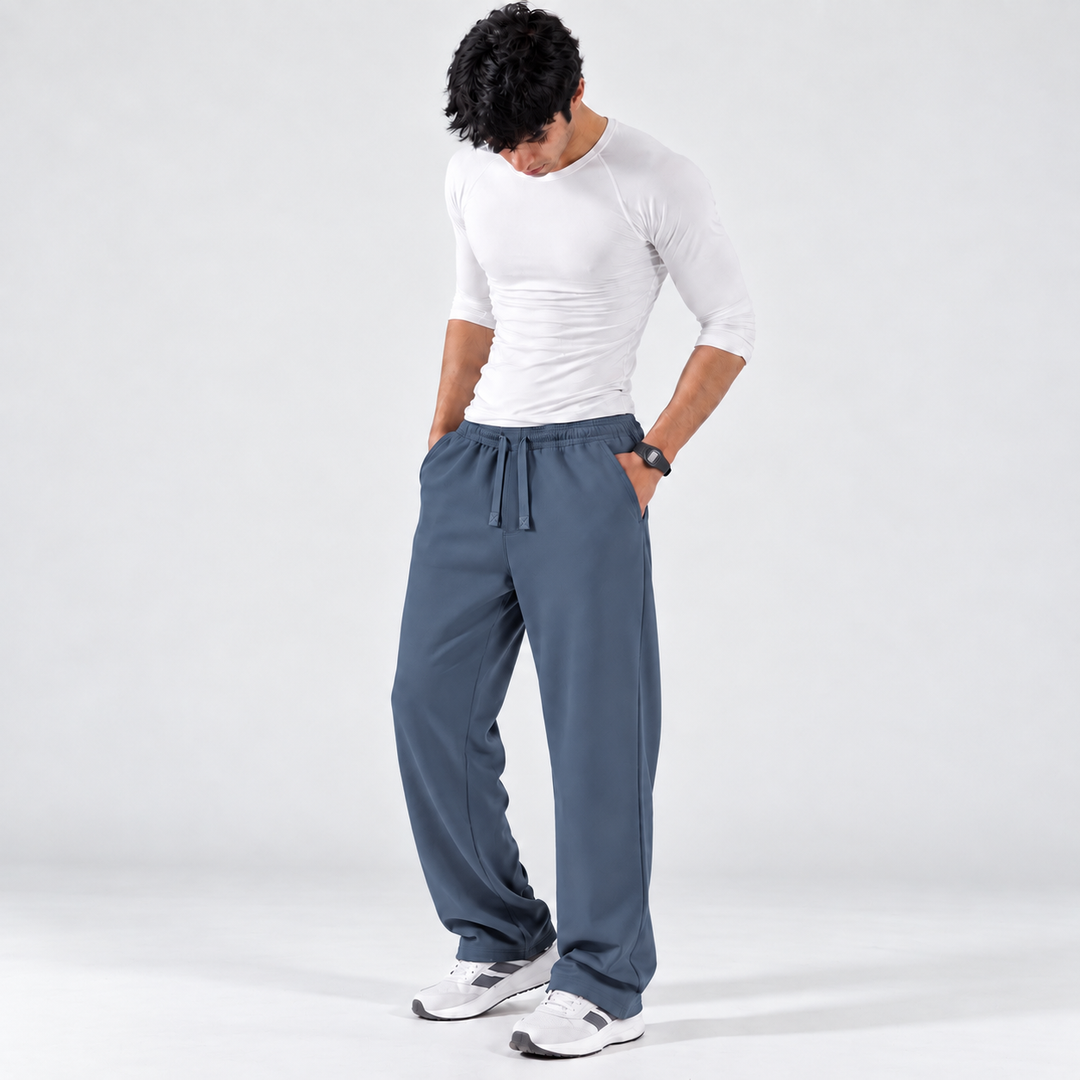 DENIM BLUE RELAXED FIT TERRY BOTTOM
