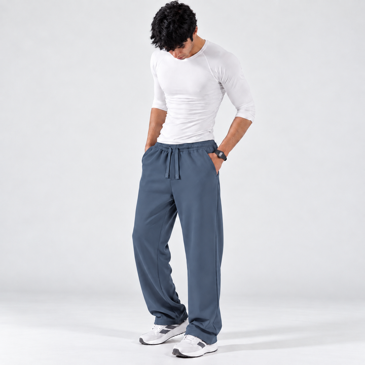 DENIM BLUE RELAXED FIT TERRY BOTTOM