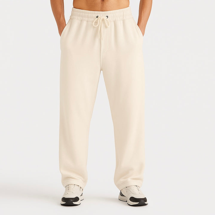 COOL BEIGE RELAXED FIT TERRY BOTTOM