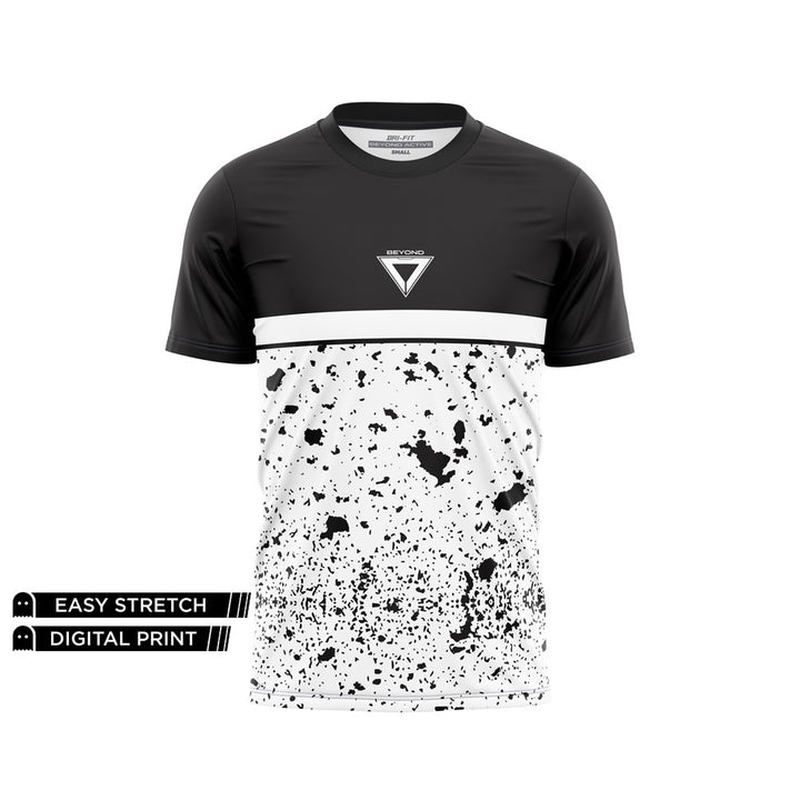 BEYOND DUAL TONE WHITE BLACK SPLASH DRY-FIT TEE NEWURG
