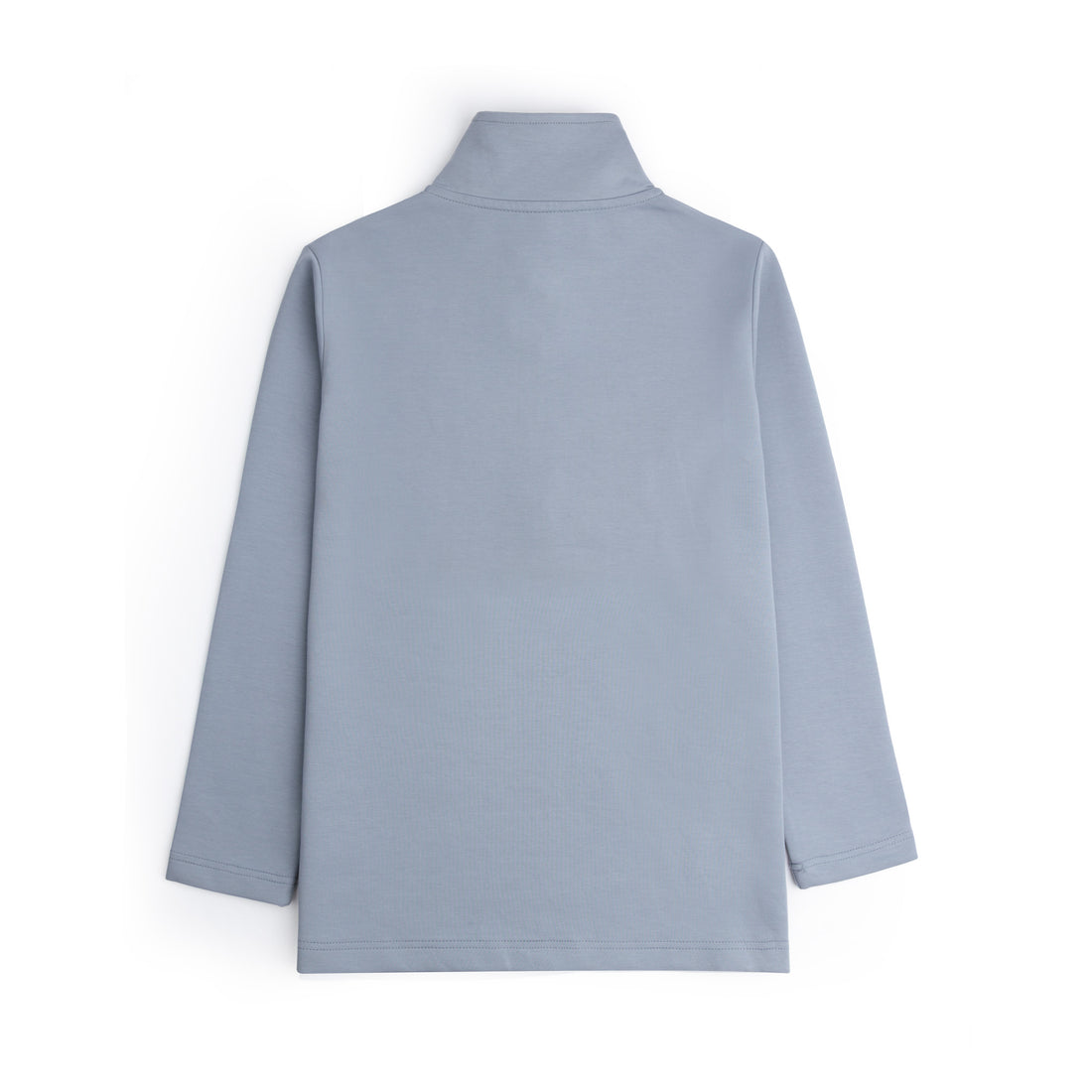 STEEL GREY HALF ZIPPER MOCK NECK