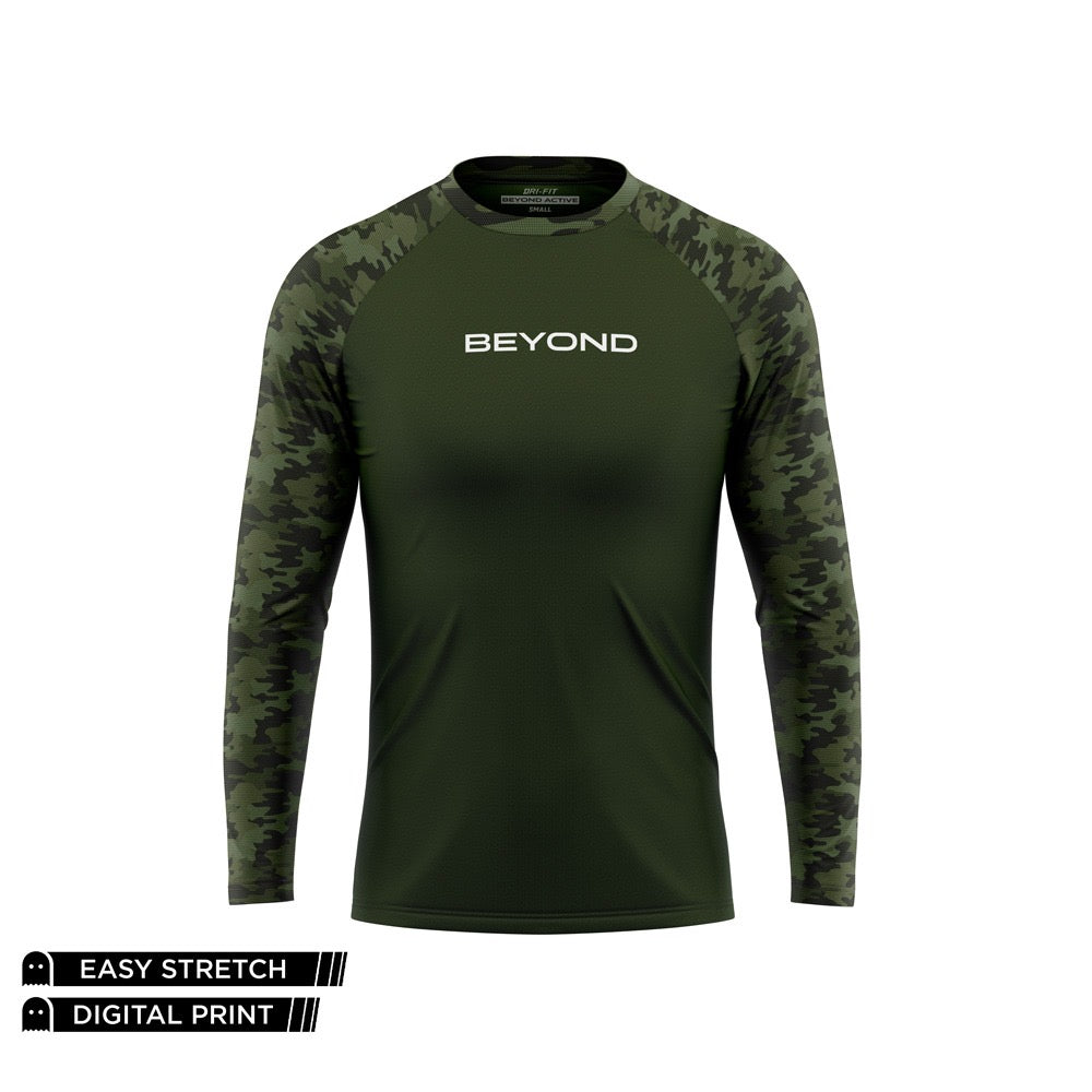 BEYOND - FULL SLEEVES M84 OLIVE DRY FIT RAGLAN