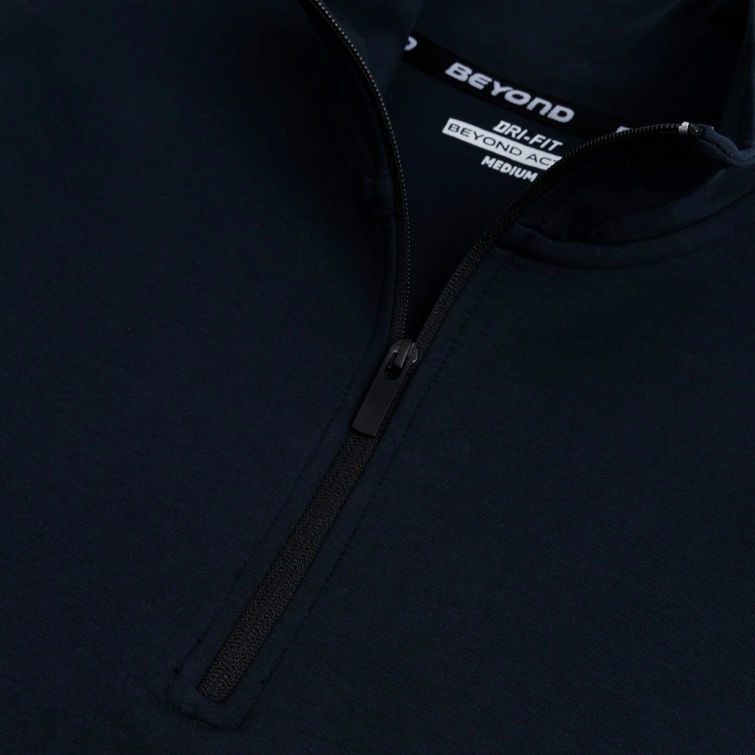 DARK NAVY HALF ZIPPER MOCK NECK