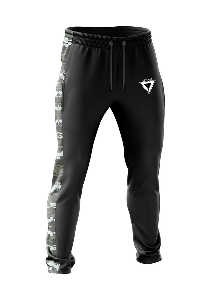 BEYOND BOTTOM BLACK WITH GREEN ZONE CAMO PANEL DRY FIT