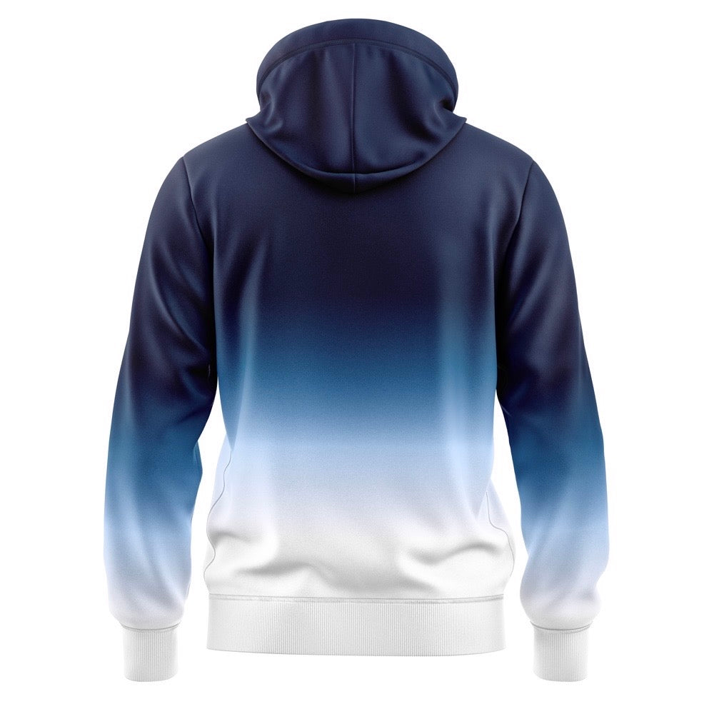 BEYOND SPACE WHITE GRADIENT POLYESTER FLEECE HOODIE