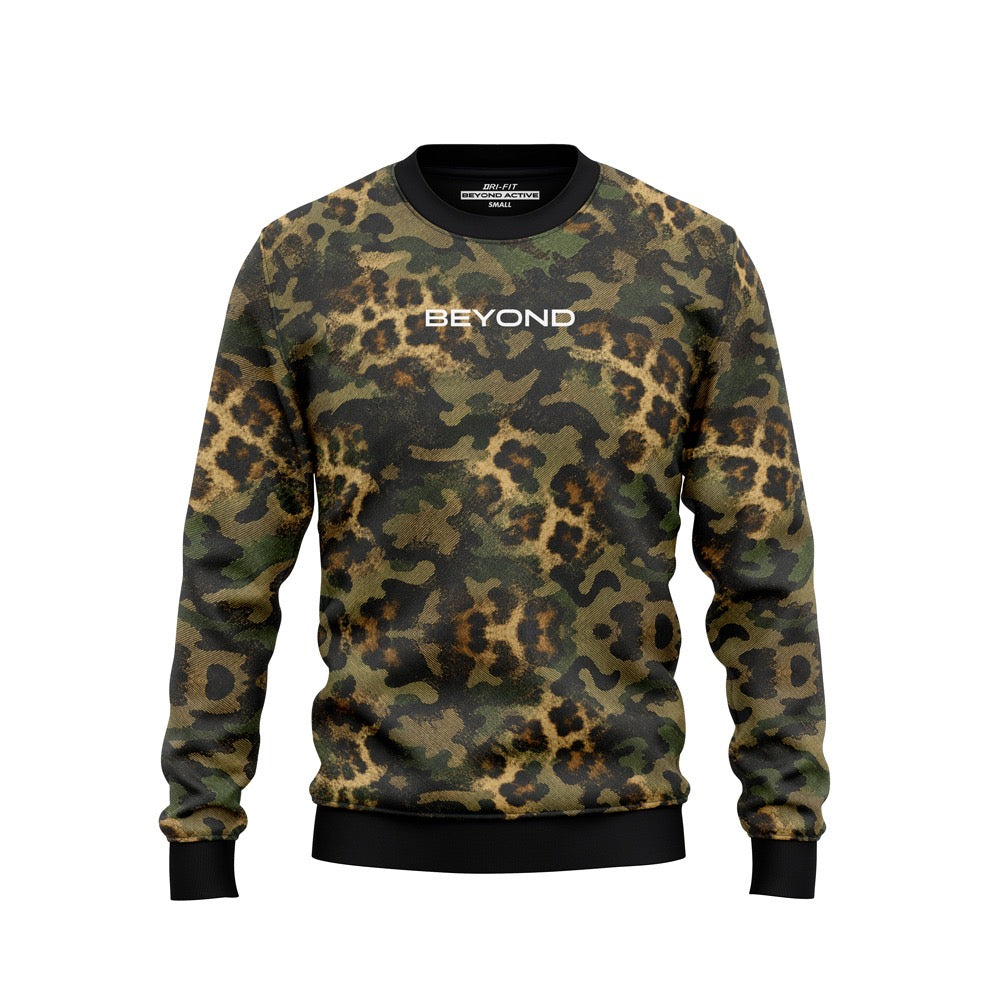 BEYOND SWEATSHIRT - GOLD LEOPARD CAMO