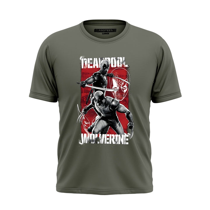 DTF - DEADPOOL & WOLVERINE FIGHTING TEE DTF062