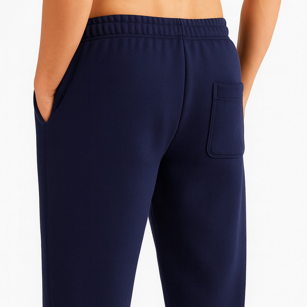 NAVY BLUE RELAXED FIT TERRY BOTTOM