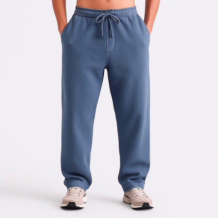 DENIM BLUE RELAXED FIT TERRY BOTTOM