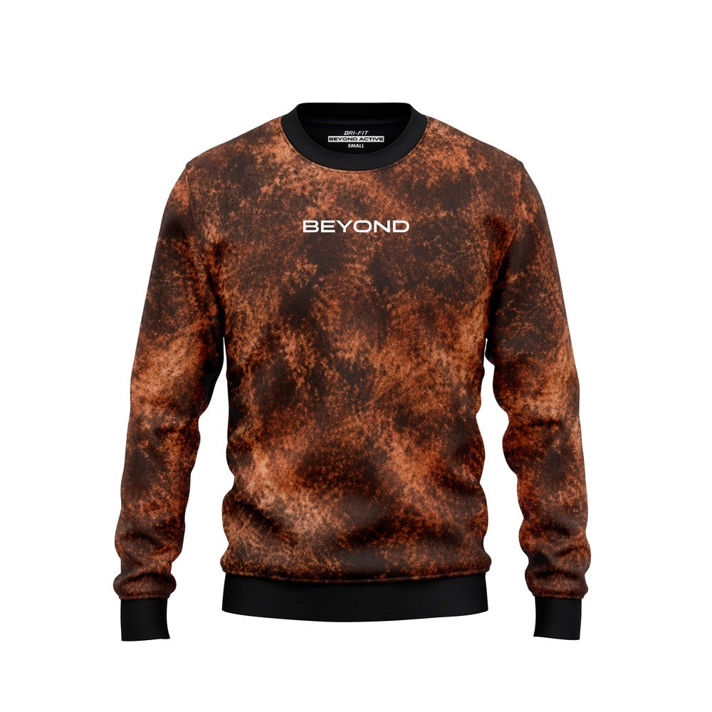 BEYOND SWEATSHIRT - RUST ORANGE TIE-DYE