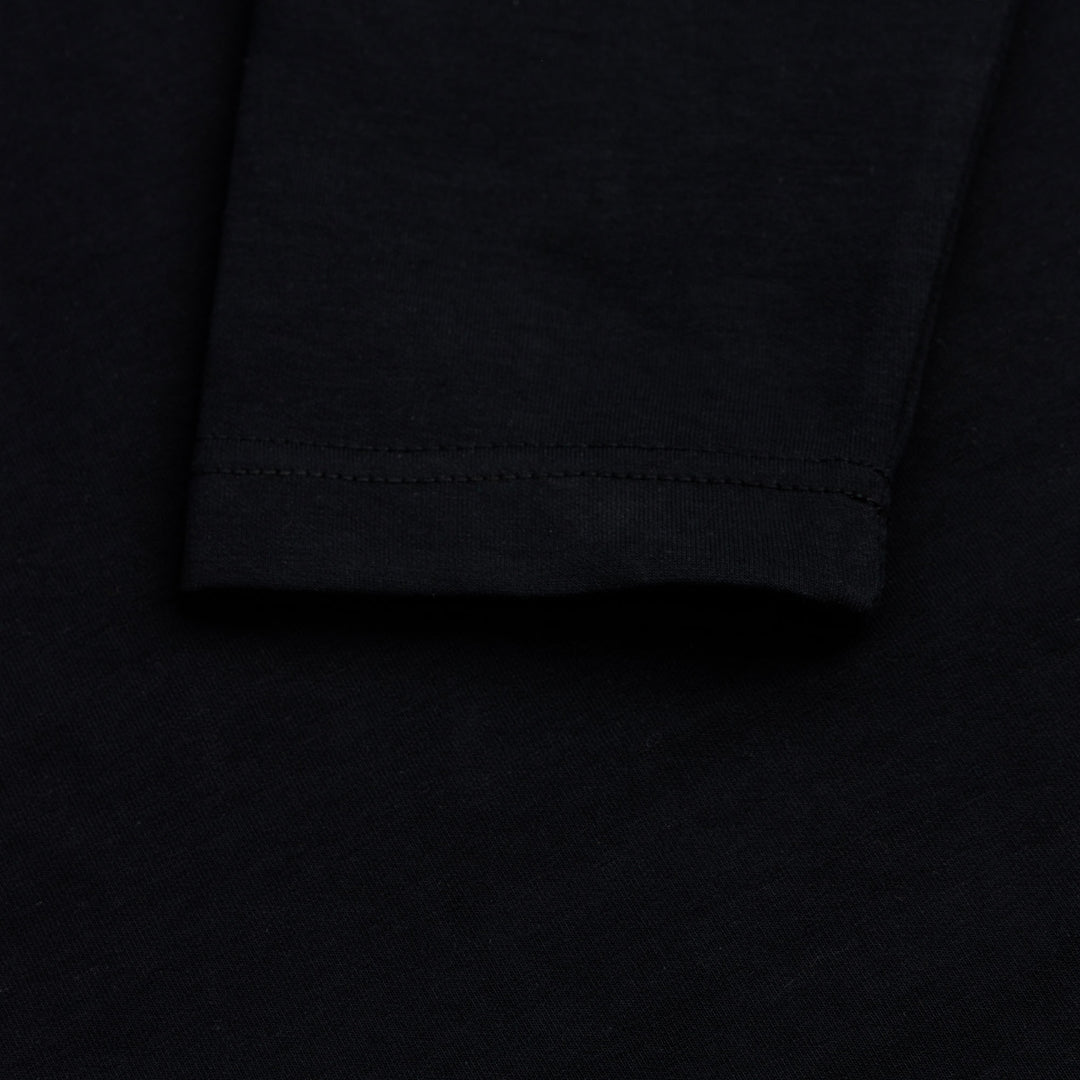 BLACK HALF ZIPPER MOCK NECK