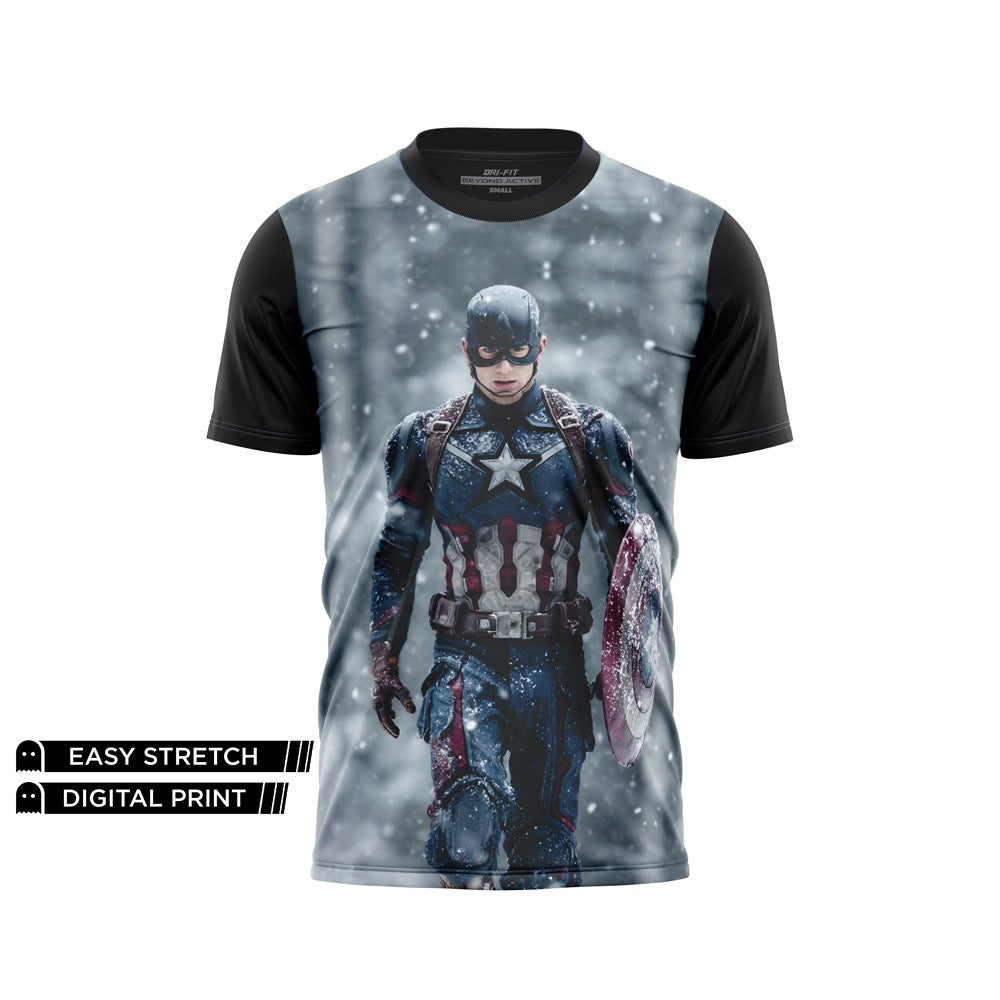 DIGITAL DRY-FIT TEE - CAPTAIN AMERICA SNOW