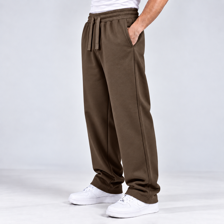 STONE BROWN RELAXED FIT TERRY BOTTOM