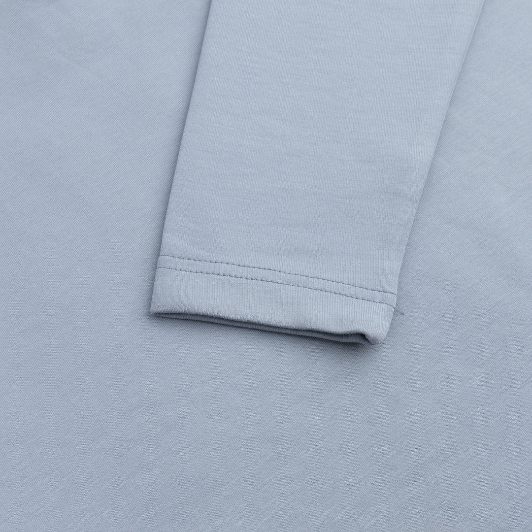 STEEL GREY HALF ZIPPER MOCK NECK