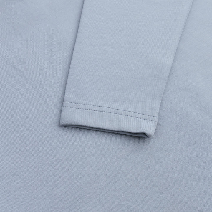 STEEL GREY HALF ZIPPER MOCK NECK