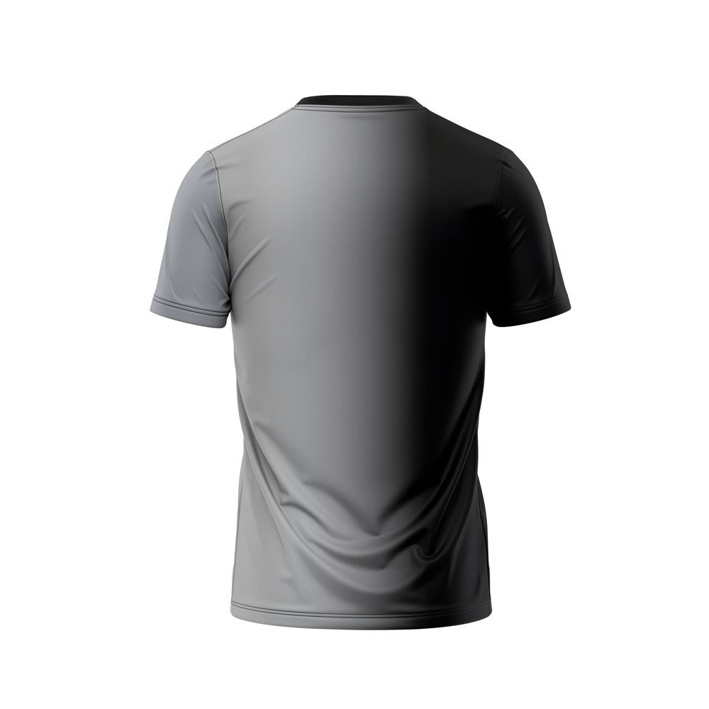 BEYOND SPLIT BLACK GREY GRADIENT DRY-FIT TEE
