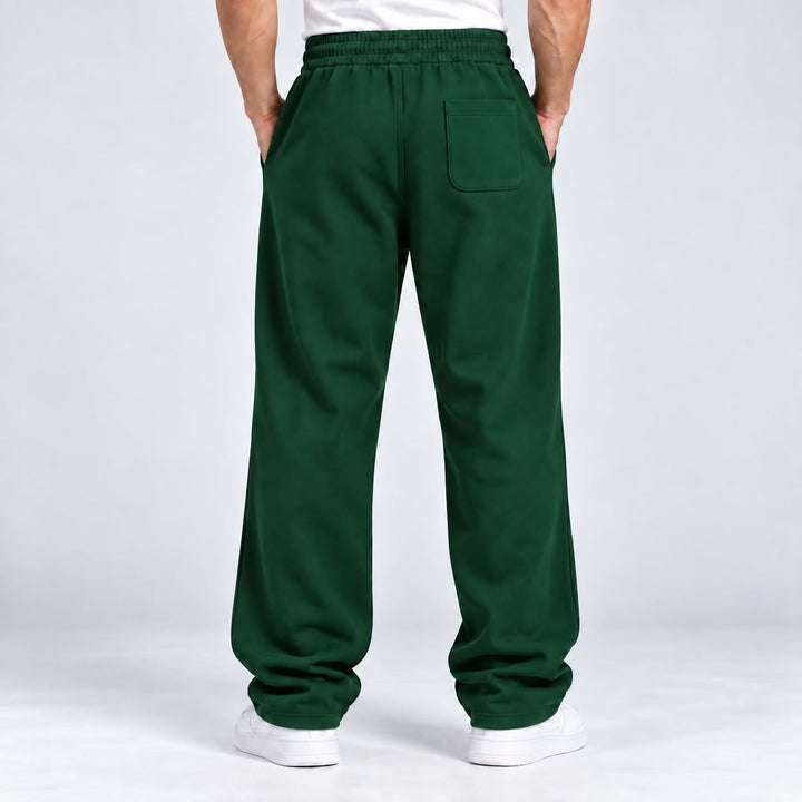 DARK GREEN RELAXED FIT TERRY BOTTOM