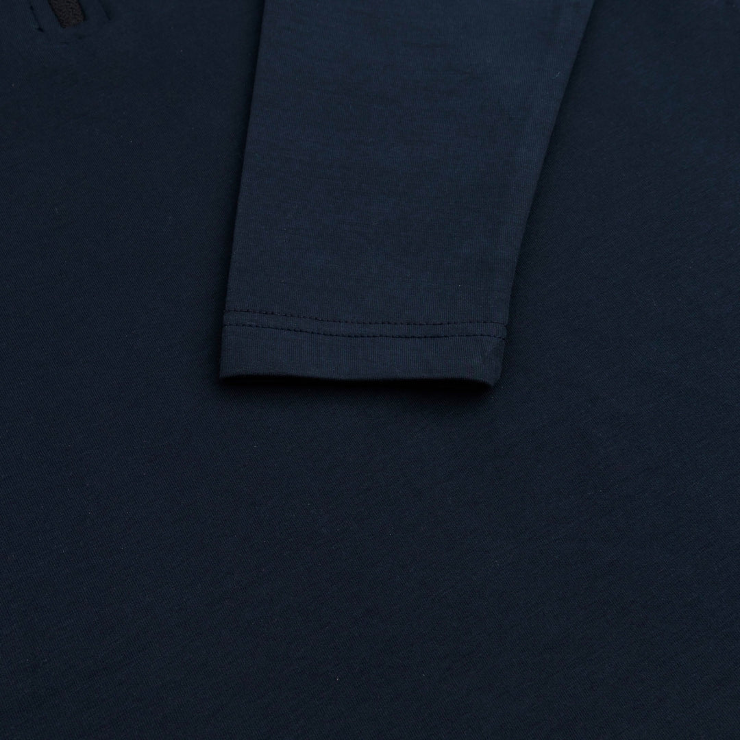 DARK NAVY HALF ZIPPER MOCK NECK
