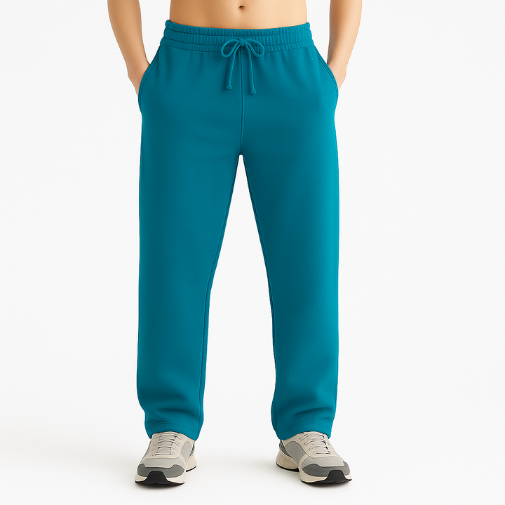 CRYSTAL TEAL RELAXED FIT TERRY BOTTOM