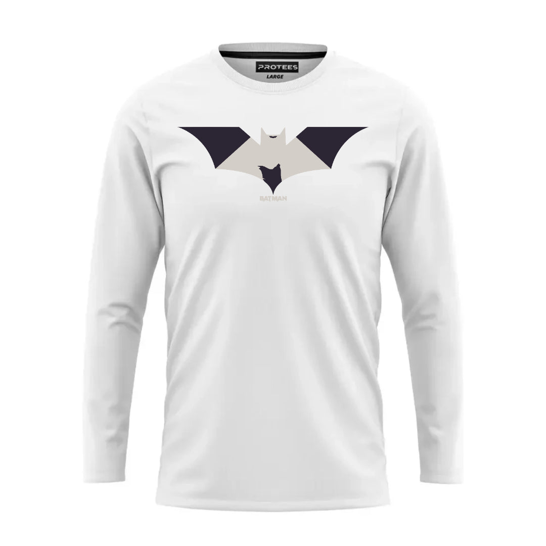 DTF - WHITE BLACK & WHITE BATMAN LOGO FULL SLEEVES
