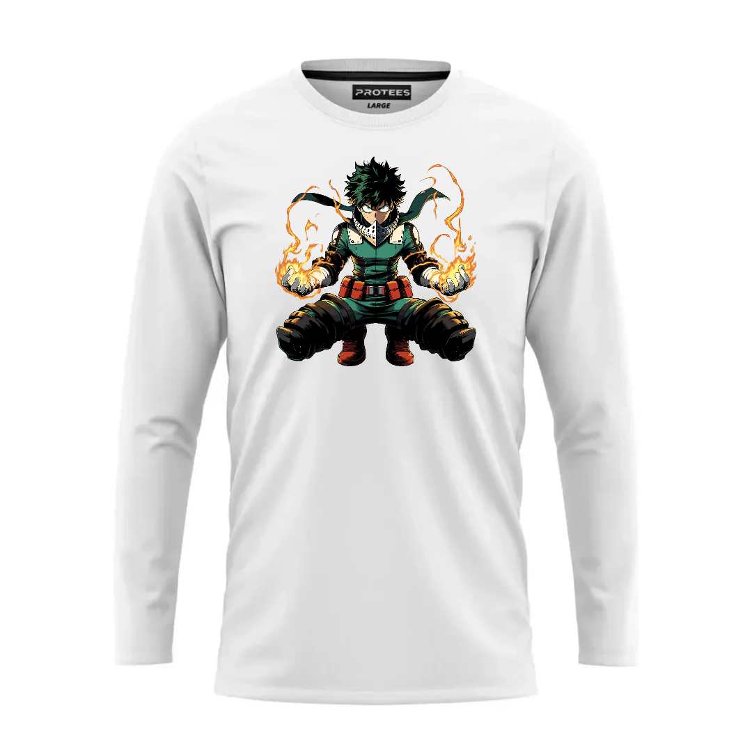DTF - WHITE DEKU WITH FIRE FULL SLEEVES