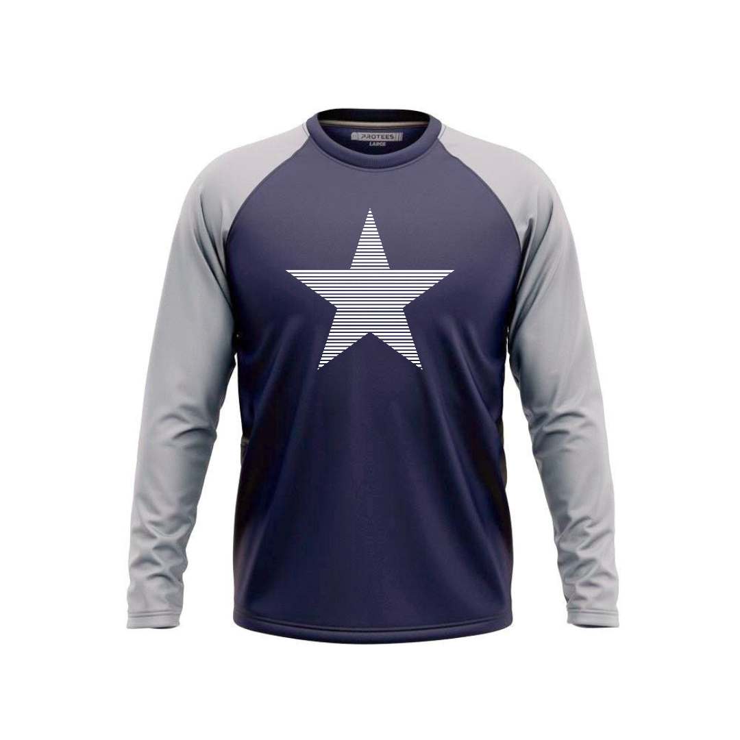 DTF - STEEL NAVY RAGLAN CAPTAIN STAR F/S