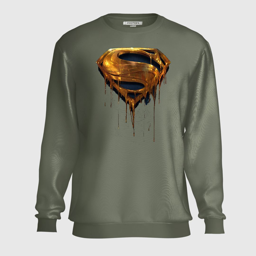 DTF - GOLDEN MELTING SUPERMAN LOGO SWEATSHIRT