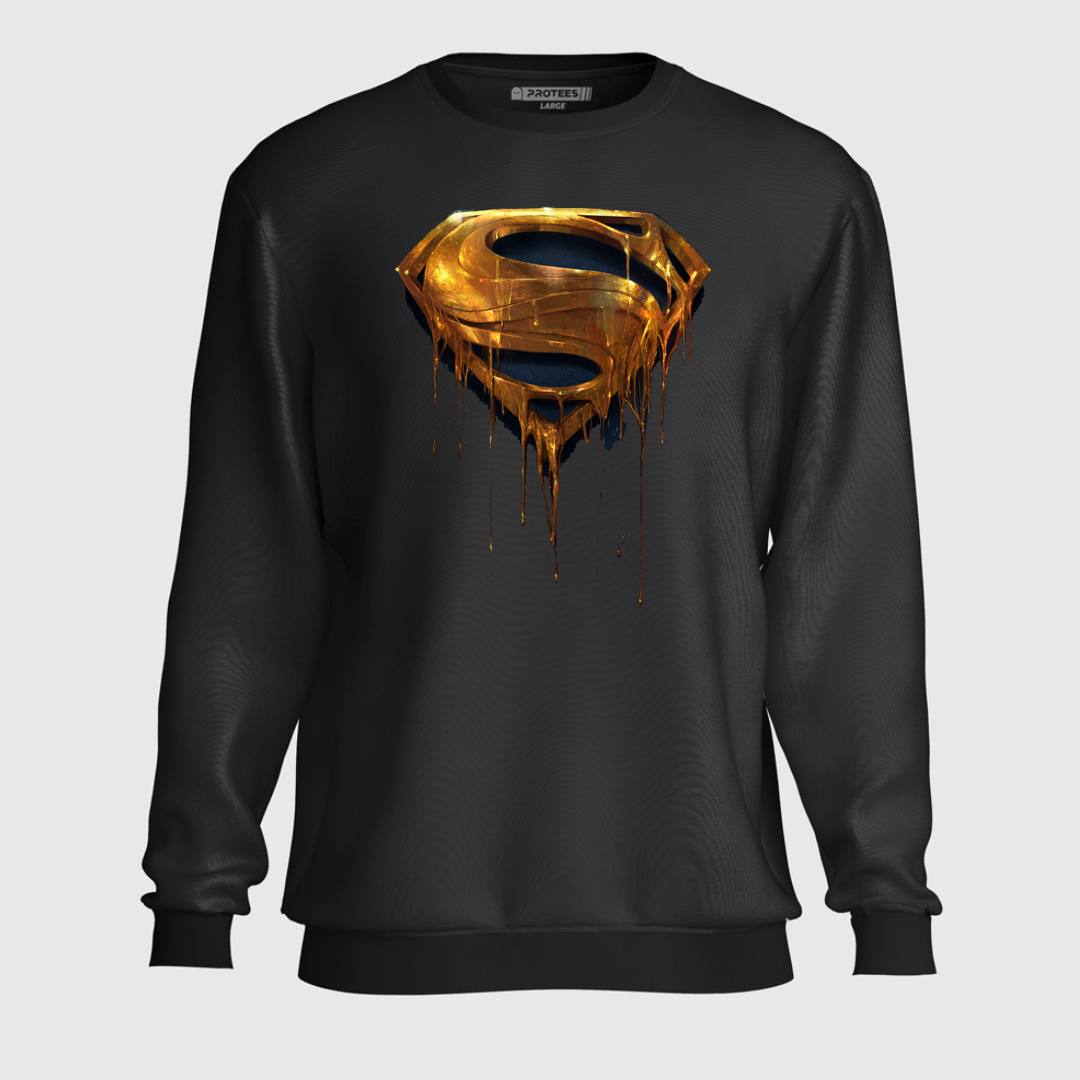 DTF - GOLDEN MELTING SUPERMAN LOGO SWEATSHIRT
