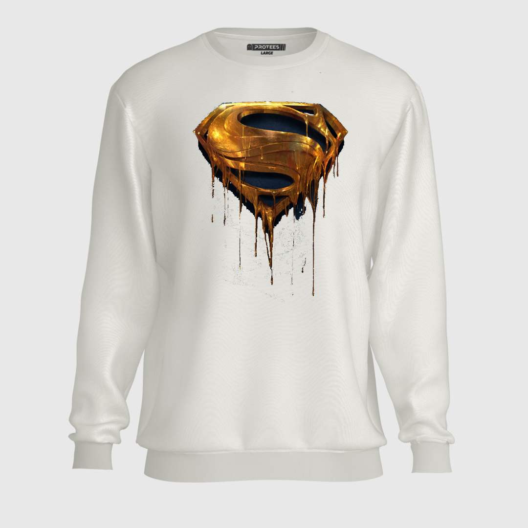 DTF - GOLDEN MELTING SUPERMAN LOGO SWEATSHIRT