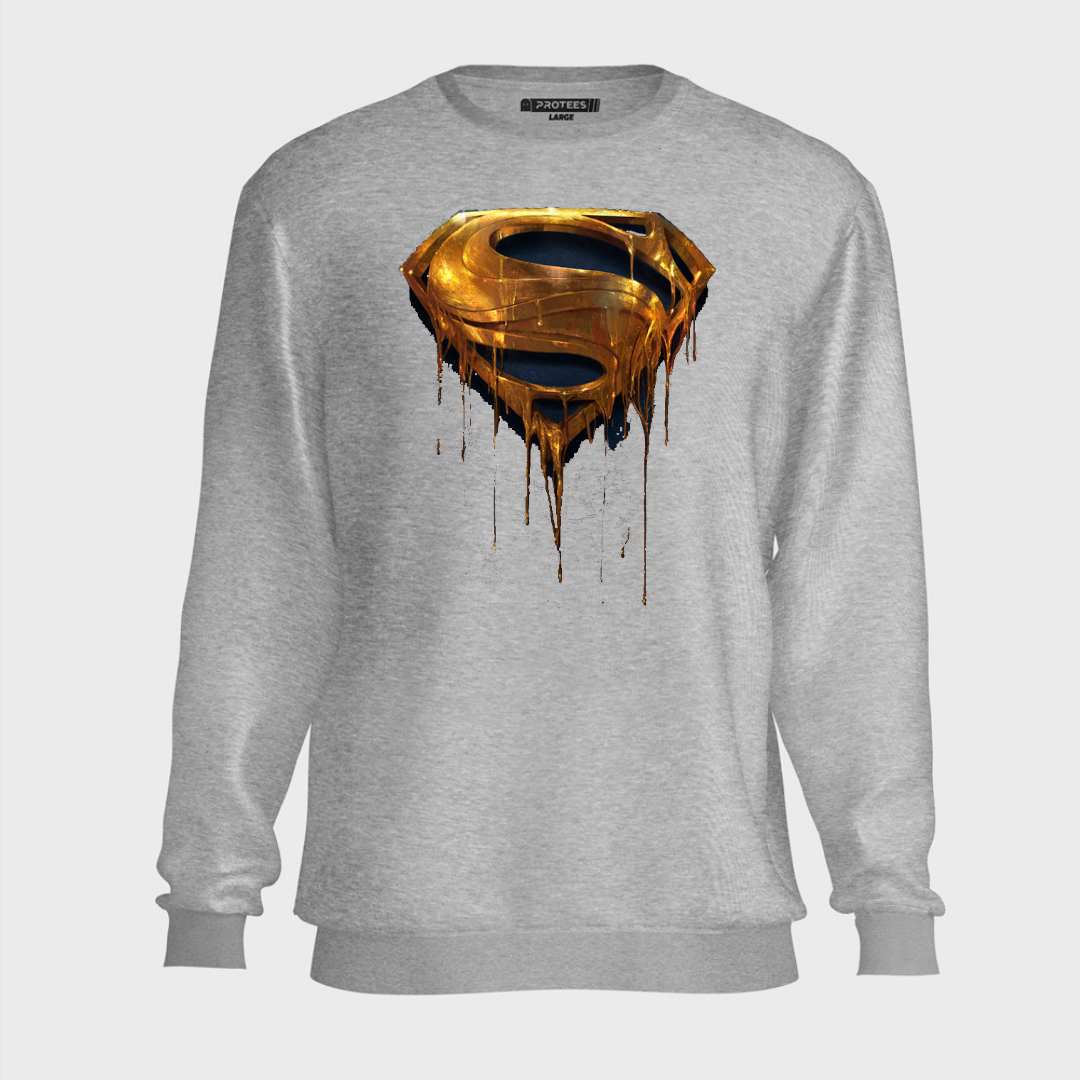 DTF - GOLDEN MELTING SUPERMAN LOGO SWEATSHIRT