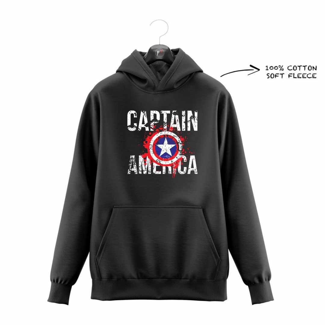 DTF -  CAPTAIN AMERICA WRITING WITH LOGO HOODIE DTF040