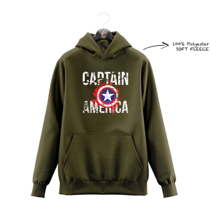 DTF -  CAPTAIN AMERICA WRITING WITH LOGO HOODIE DTF040