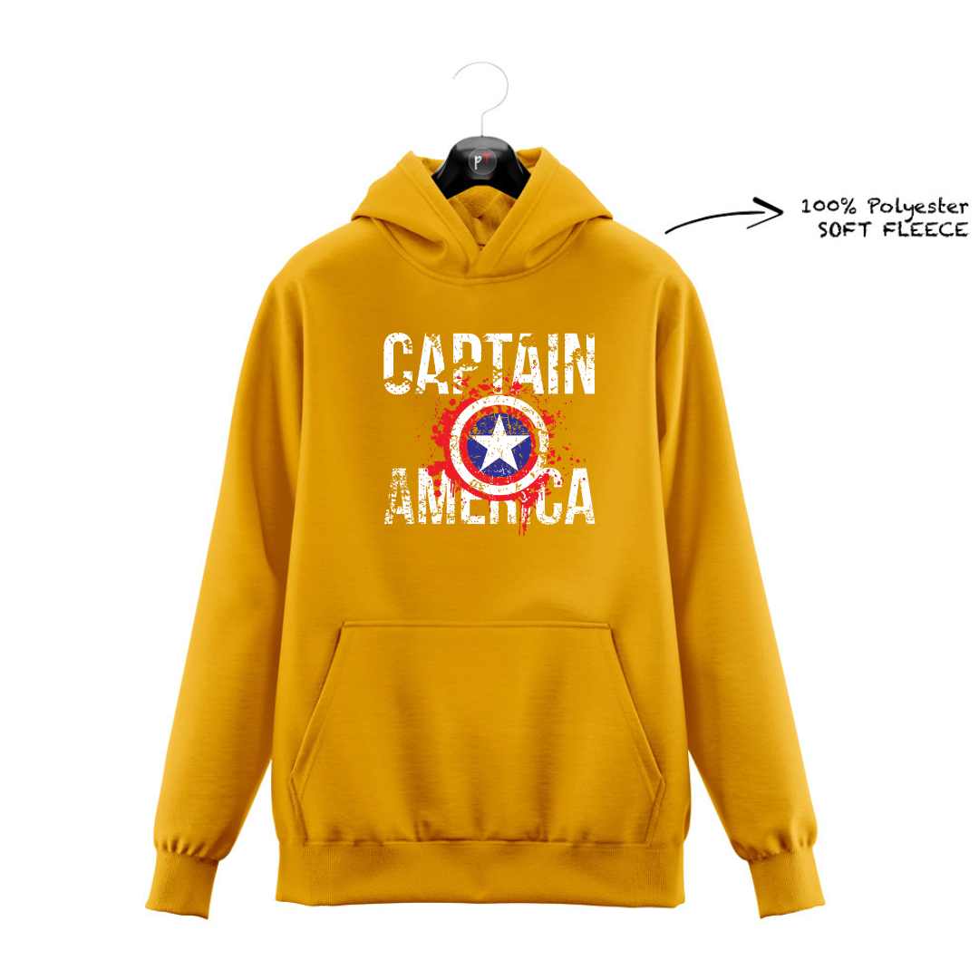 DTF -  CAPTAIN AMERICA WRITING WITH LOGO HOODIE DTF040