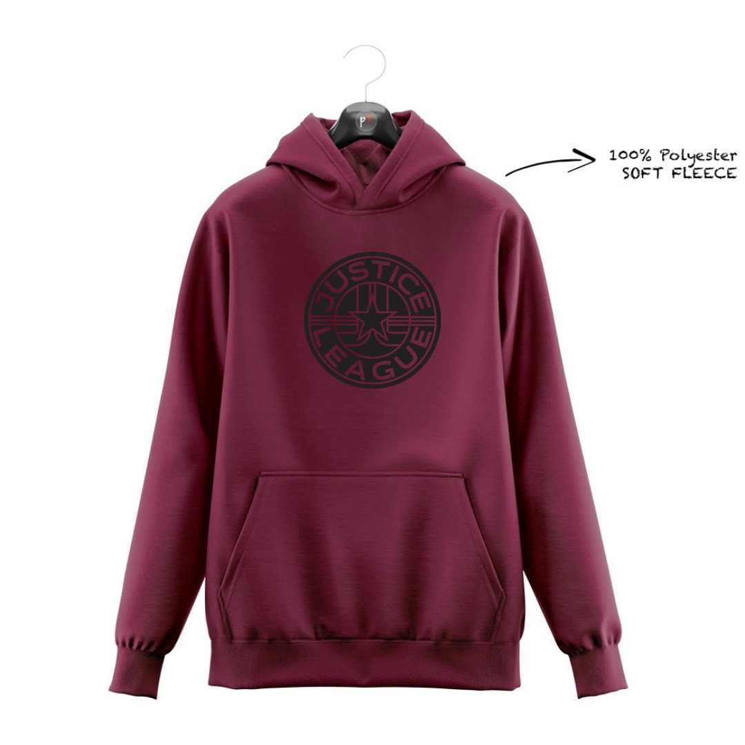 DTF -  BLACK JUSTICE LEAGUE LOGO HOODIE DTF034