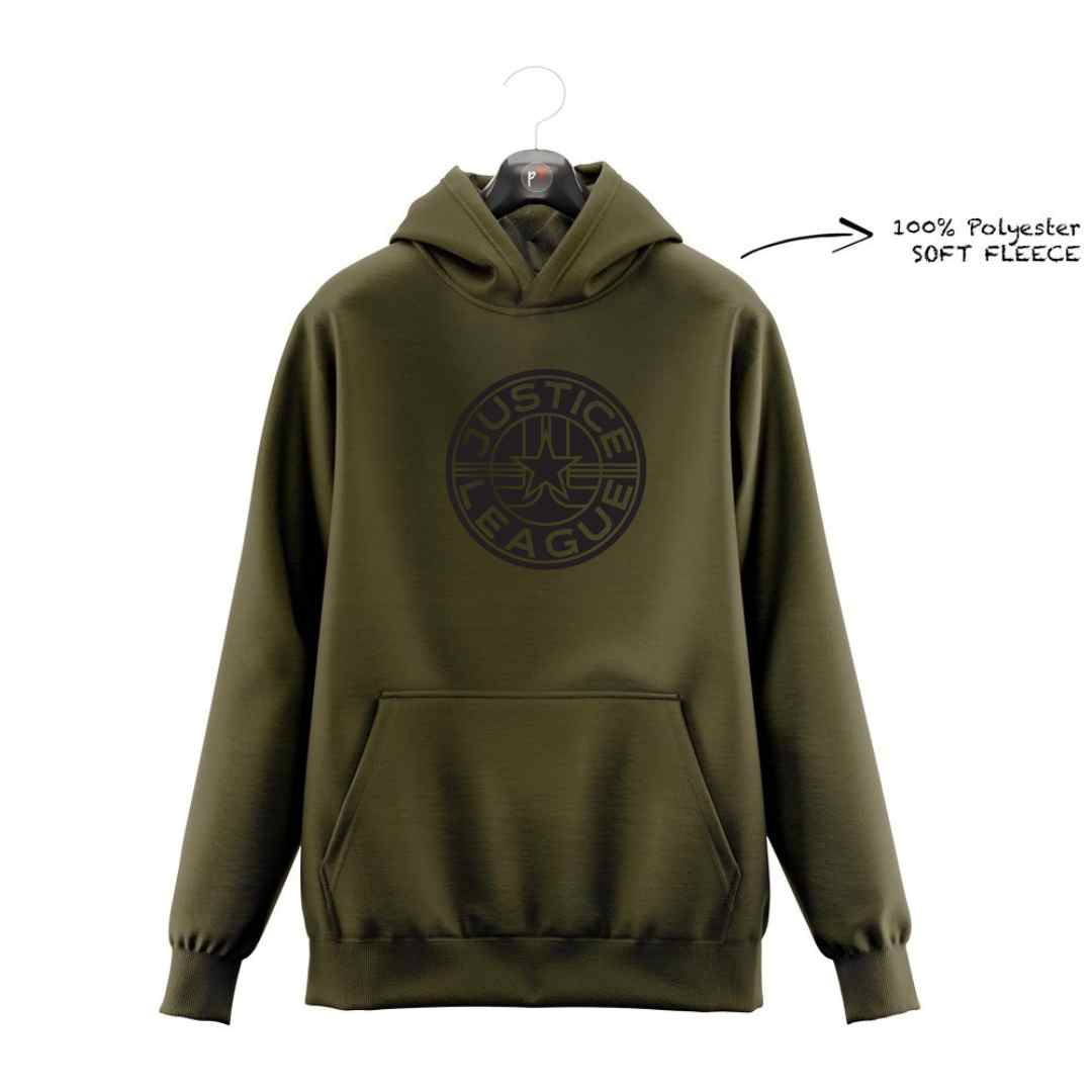 DTF -  BLACK JUSTICE LEAGUE LOGO HOODIE DTF034